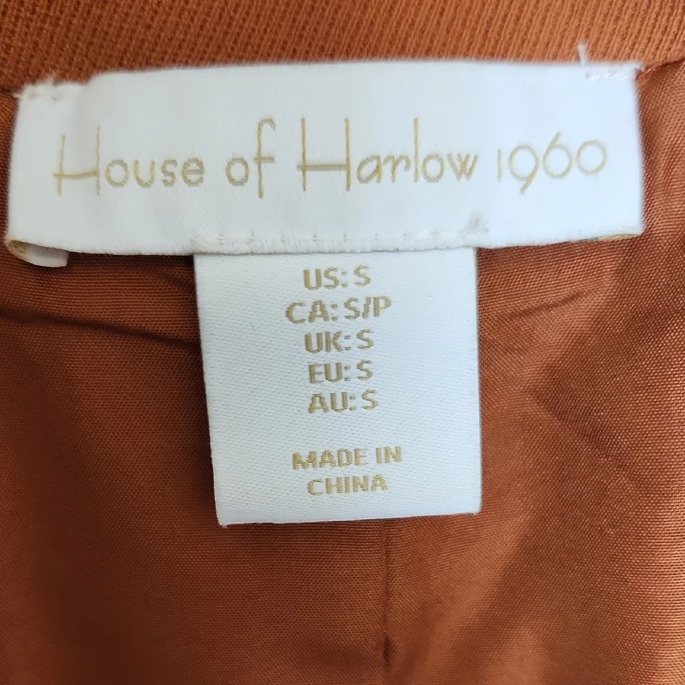 House of Harlow 1960 Rust Double-Breasted Blazer - Picture 2 of 4
